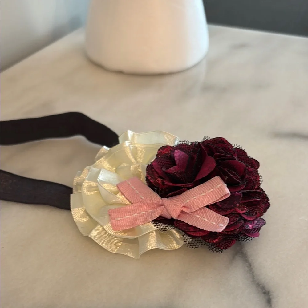 Romantic Cream and Red Floral Hair Accessory